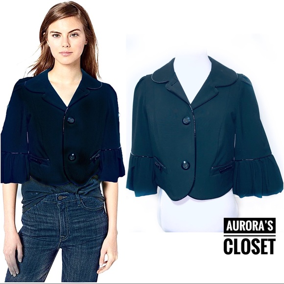 Betsey Johnson Jackets & Blazers - Betsy Johnson 8 Black Jacket Balloon Sleeve